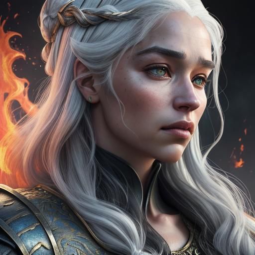 Male Daenerys Targaryen Portrait in Digital Art Style