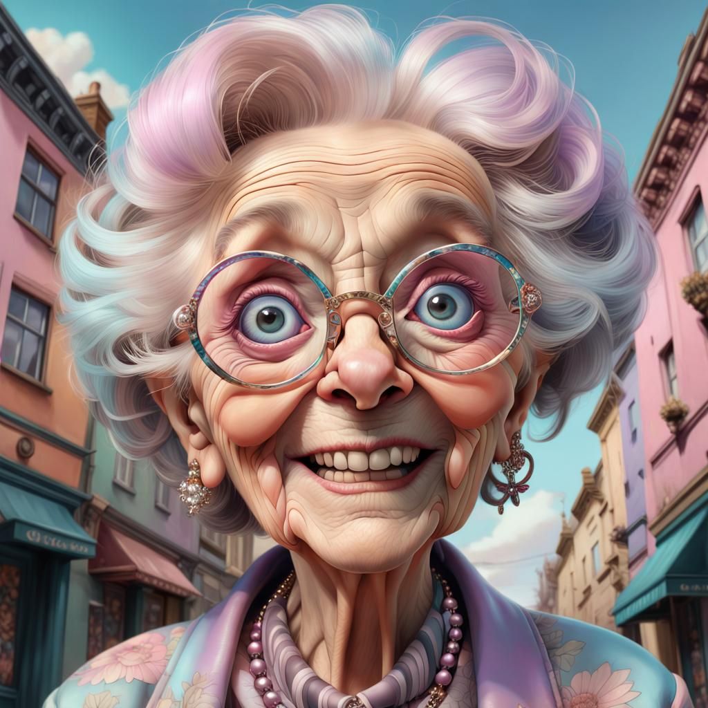 Stylish Grandma with Bling in Baroque Maximalist Style