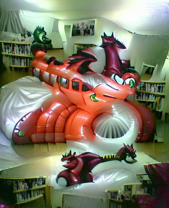 Playful Inflatable Dragon Sculpture