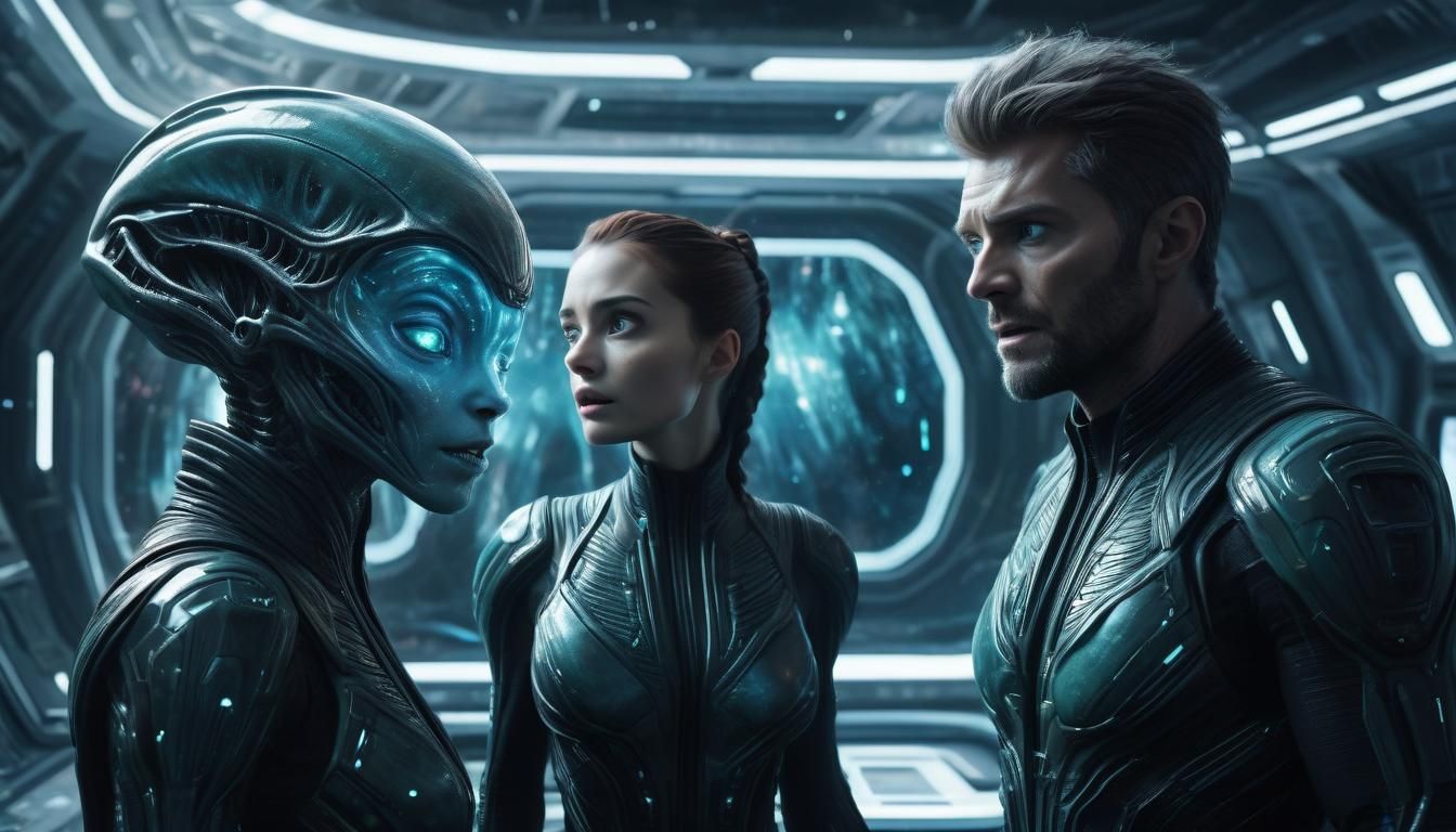 Breathtaking Sci-Fi Encounter in a Futuristic Alien Spacecra...