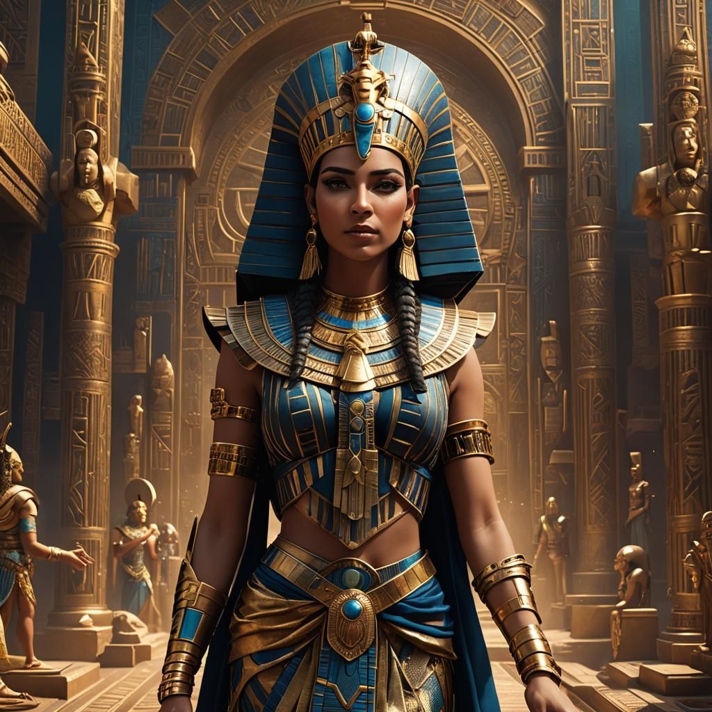 Woman Pharaoh Cleopatra Selene: Detailed Fantasy Art