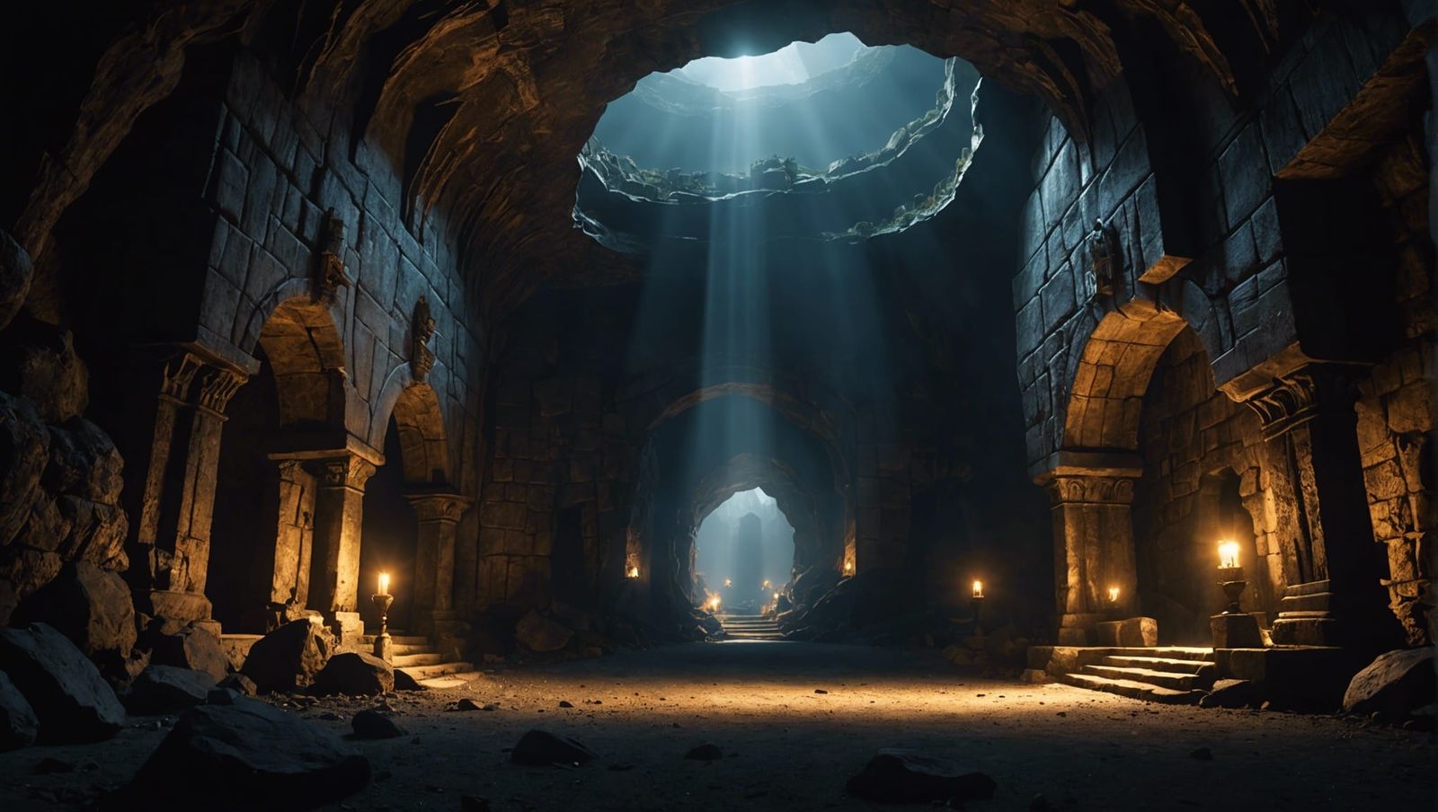 Majestic Cave Prison with Dwarven Architecture