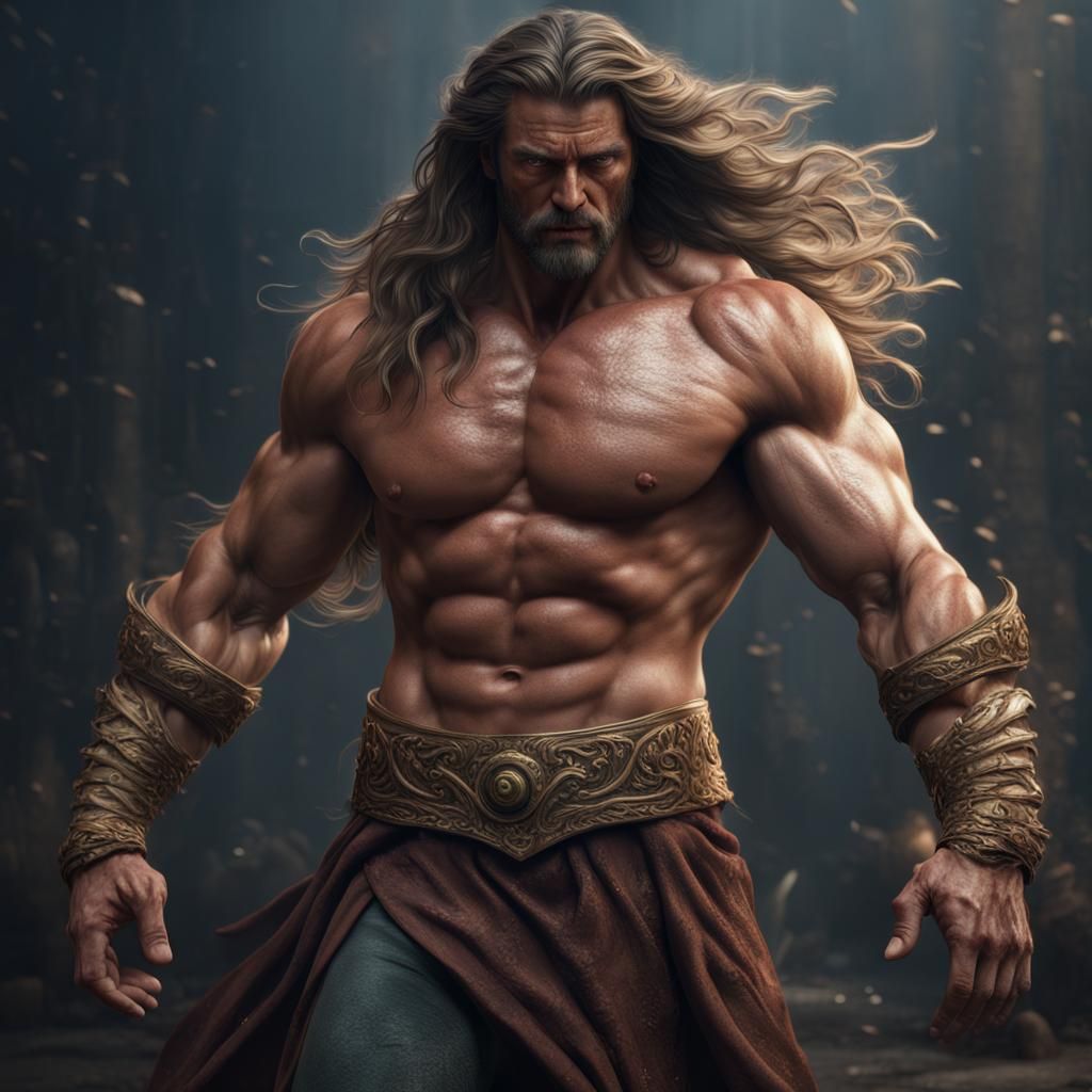 Hyperrealistic Muscular Man as Ulysses in Detailed Matte Pai...