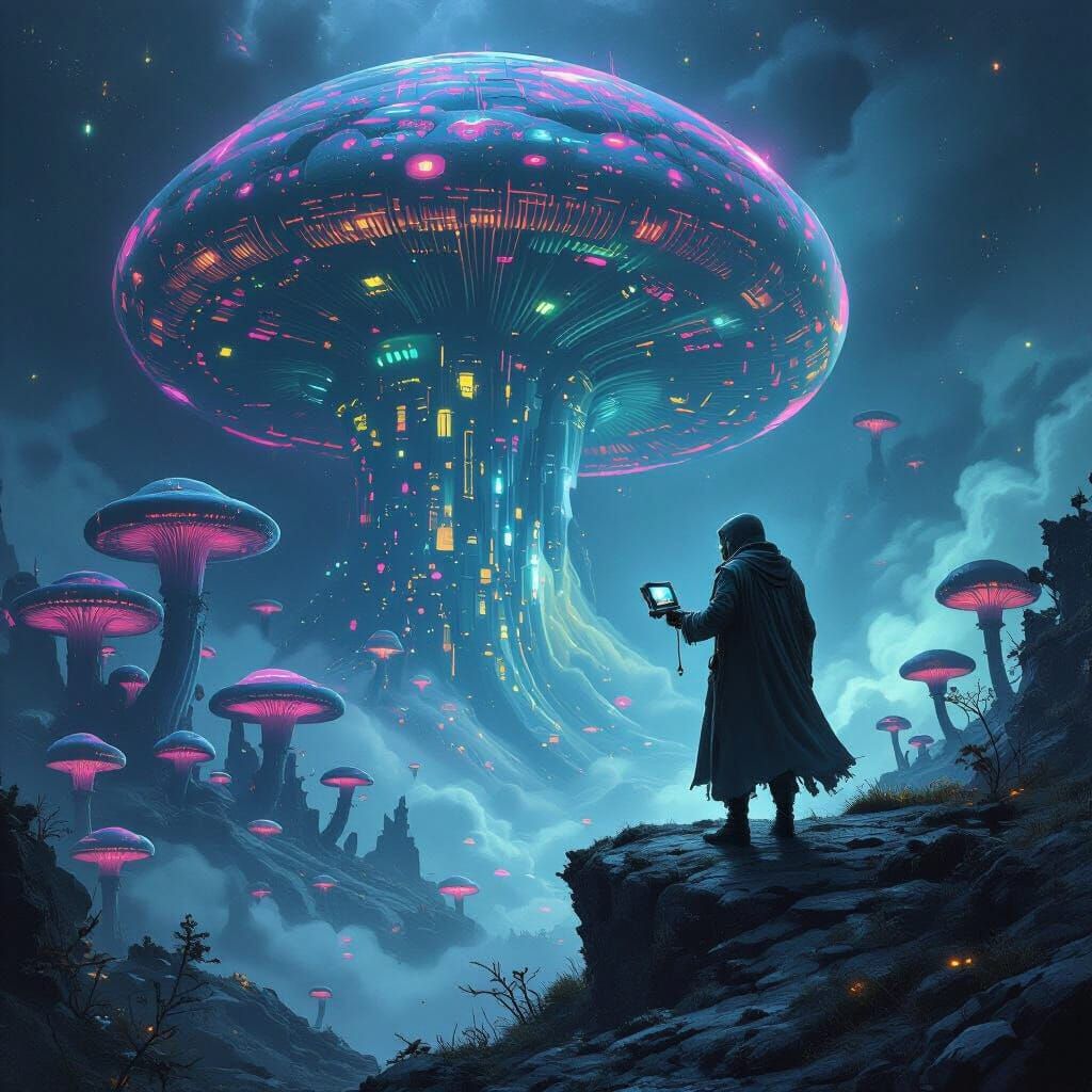 Cybernetic Mycologist Encounters Spore Cloud in Biomechanica...