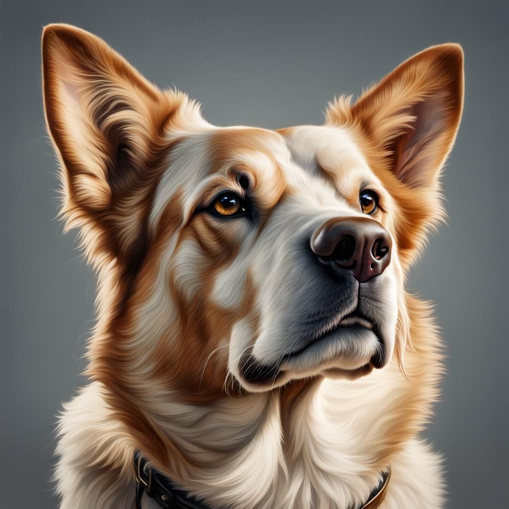 Photorealistic Portrait of a Loving Dog