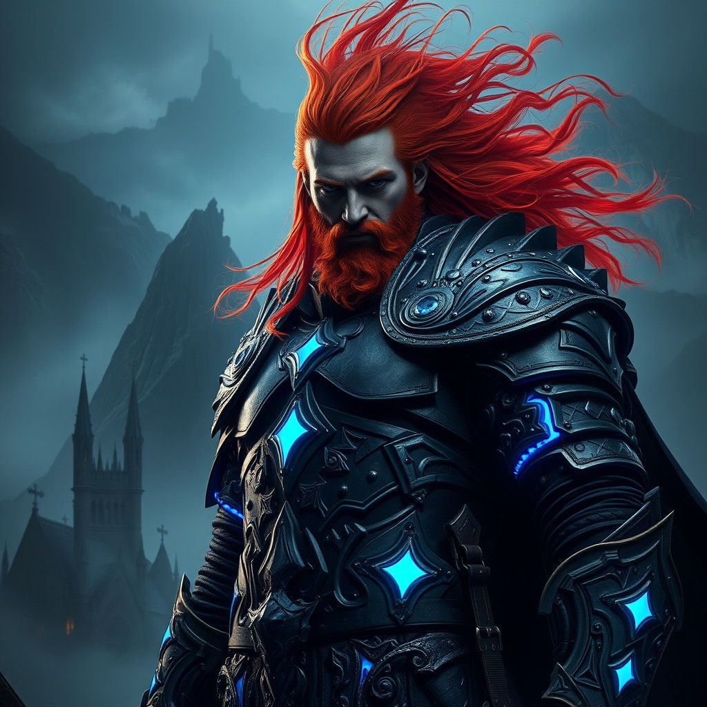 Viking Dark Knight in a Digital Matte Painting