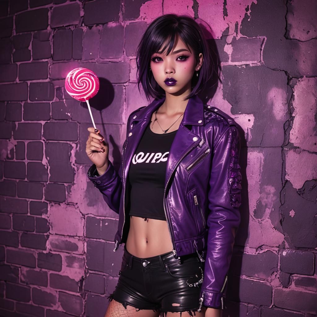 Edgy Anime Delinquent in Neon Club