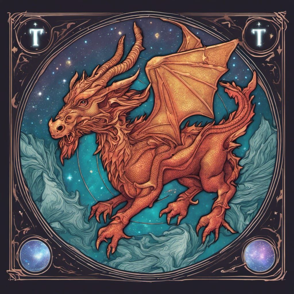 Zodiac Sign Taurus Dragon Tarot Card