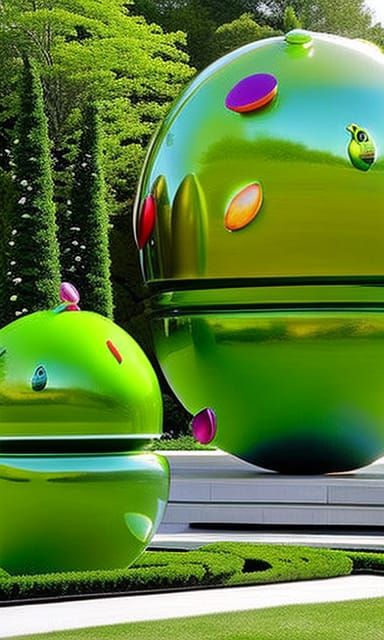 Bugdroid in a Garden, Jeff Koons Style
