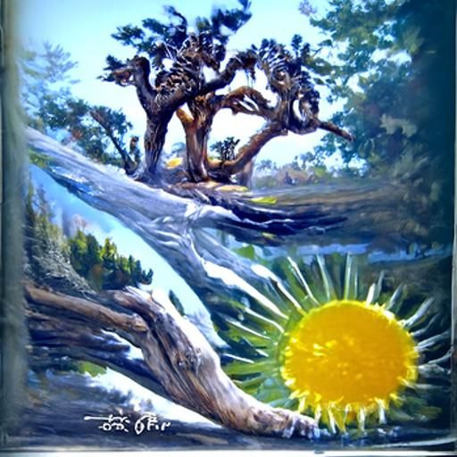 Nurturing Friendship: A Sunny Oil Painting