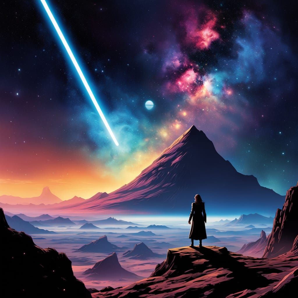 Female Jedi in Epic Space Battle