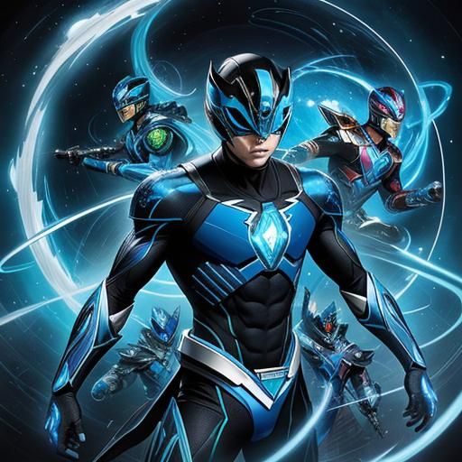 Blue Power Ranger in Ethereal Fantasy Art