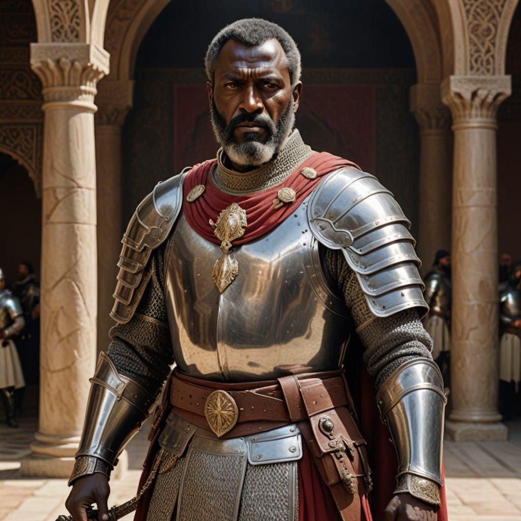 Dark General in Ancient Armor, between Arab and Roman Influe...