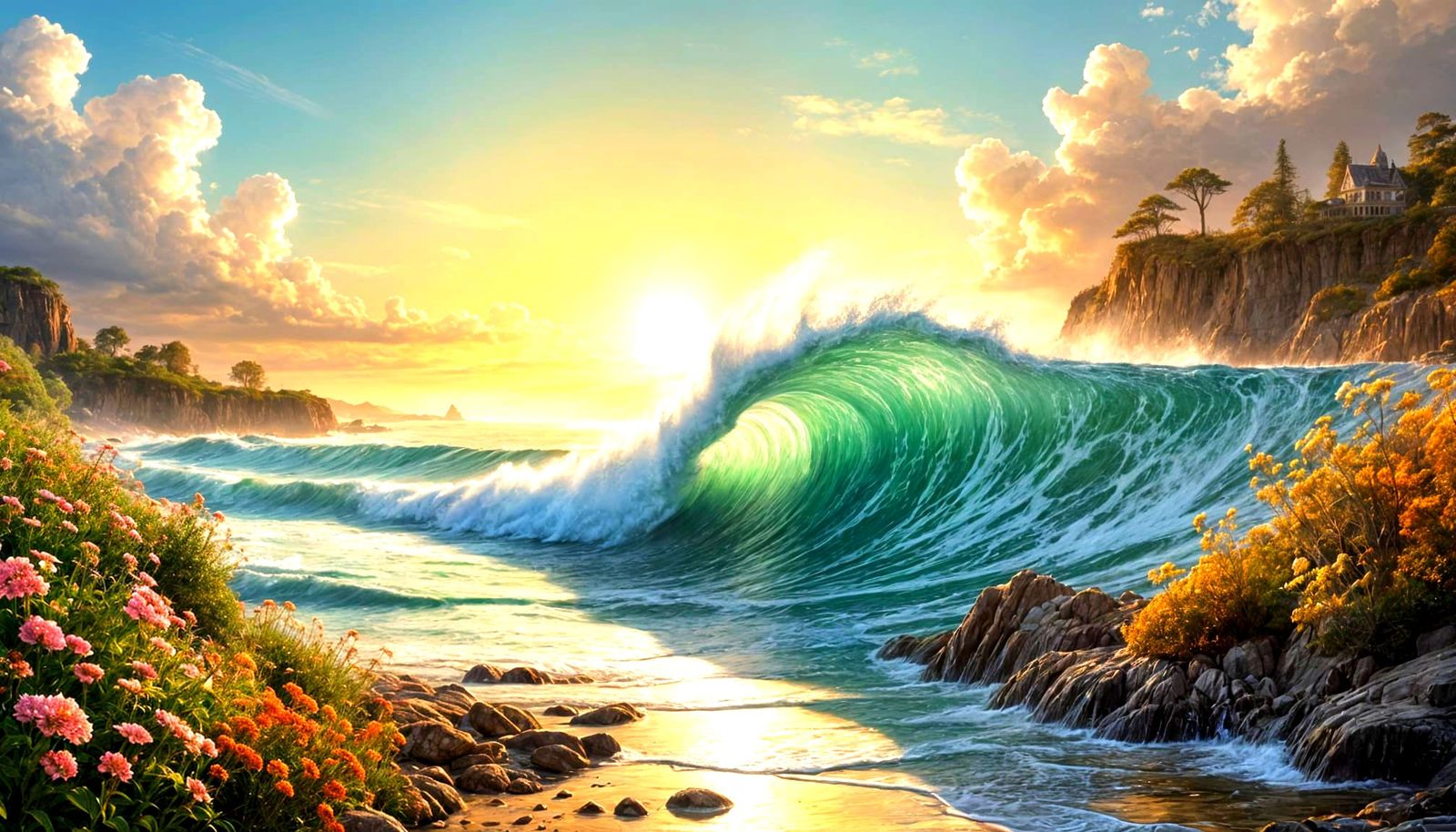 Divine Sunshine Radiates Holy Serenity in Soft Focus Clouds