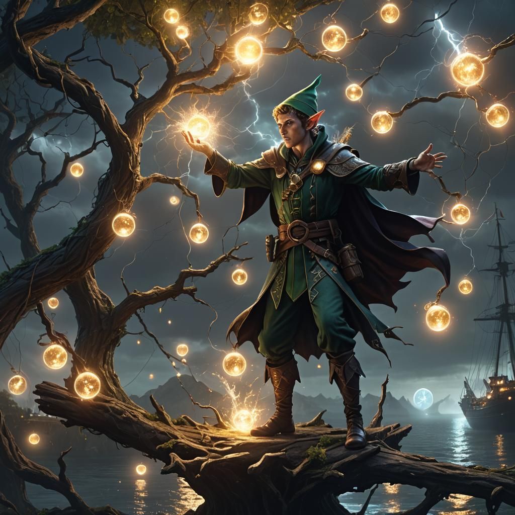 Elf Mage Casting Spell in Hyperrealistic 3D