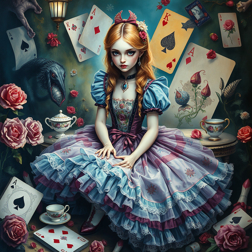 Alice in Wonderland: Baroque Art Nouveau Portrait