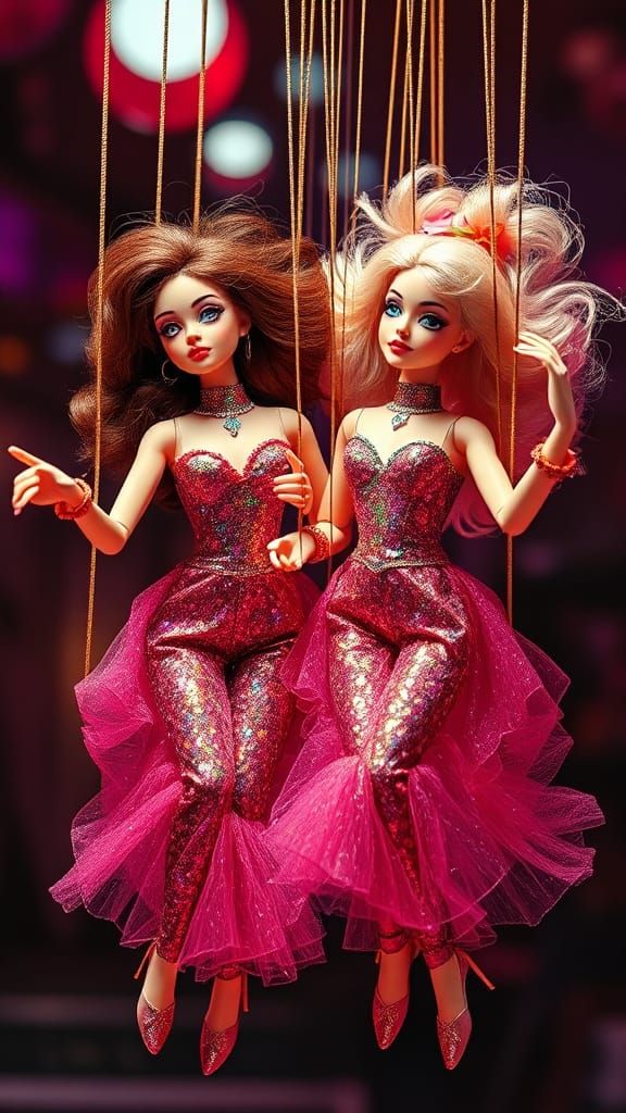 Dancing marionette dolls