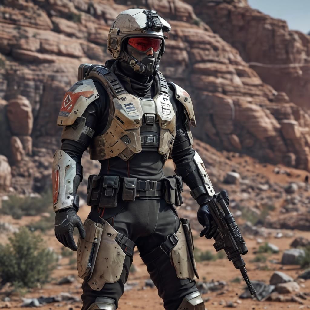 Futuristic Rebel Soldier in Sci-Fi Armor