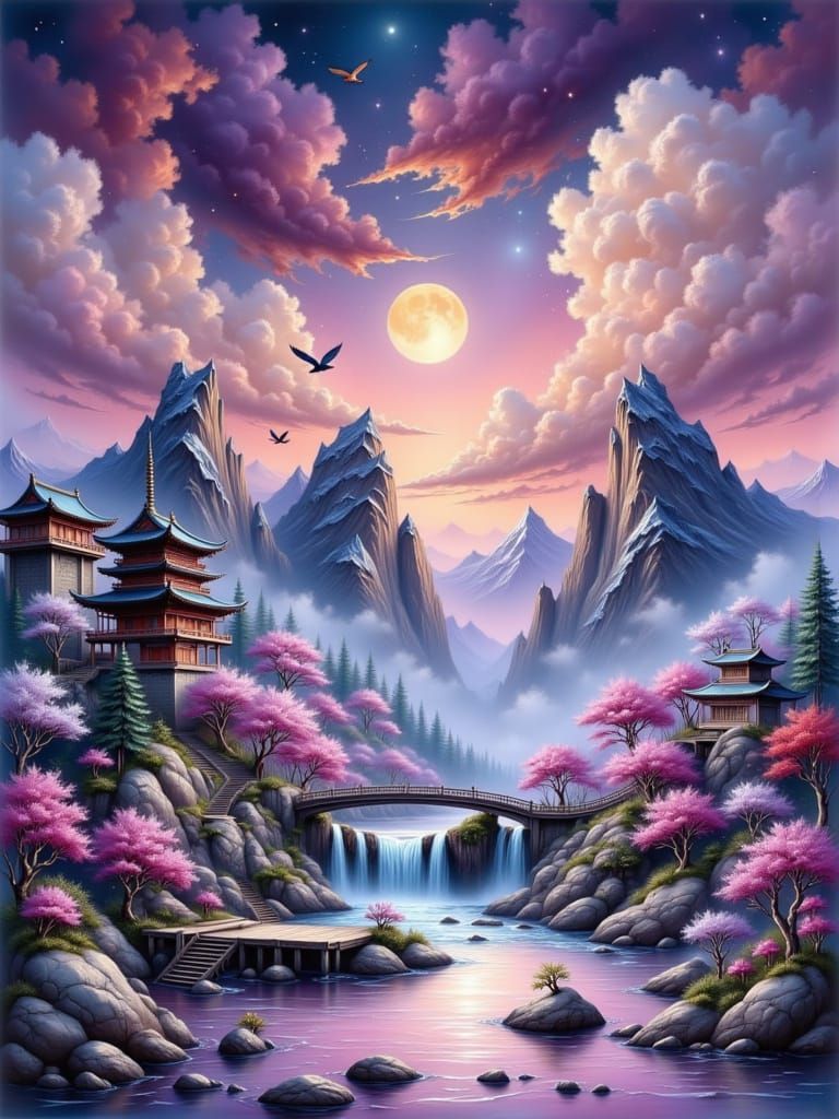 Sérénité Lunaire au Pays des Cerisiers....