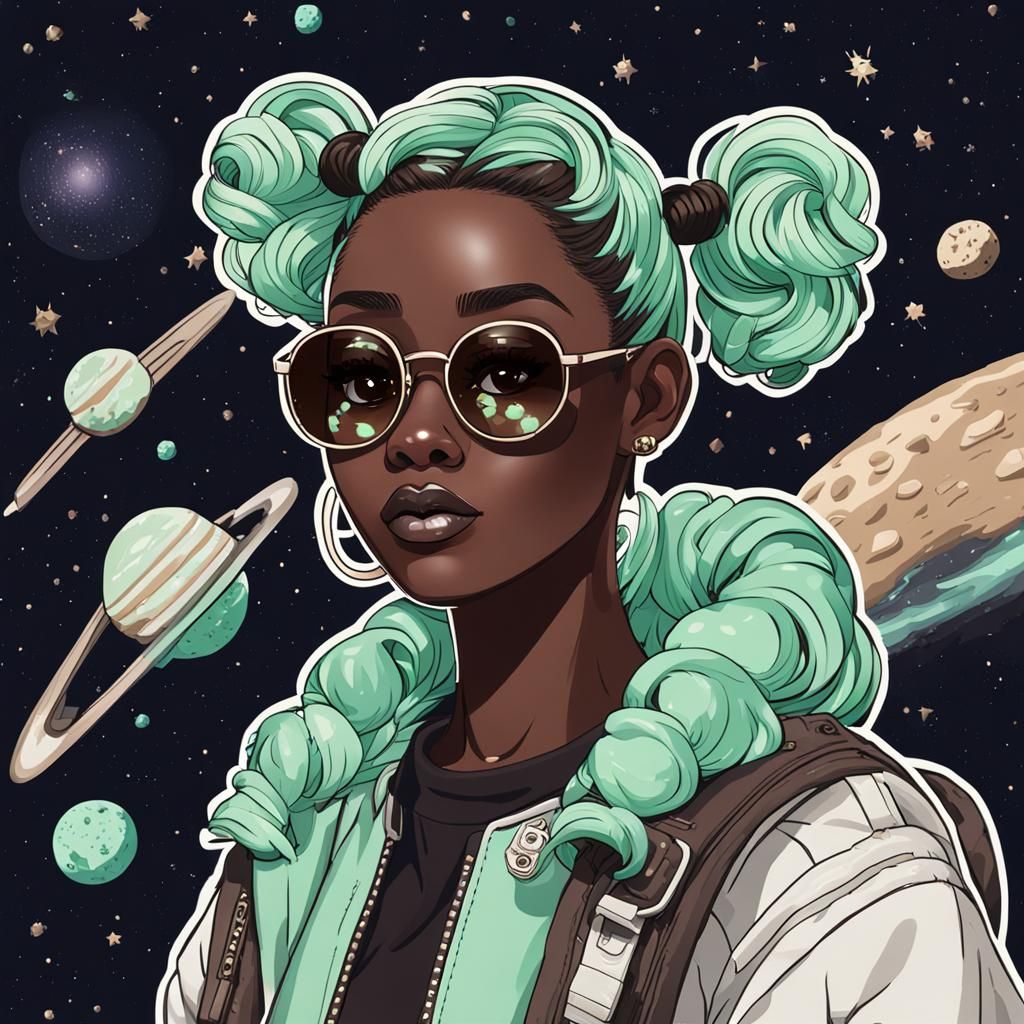 Girl with Mint Chocolate Chip Ice Cream Hair