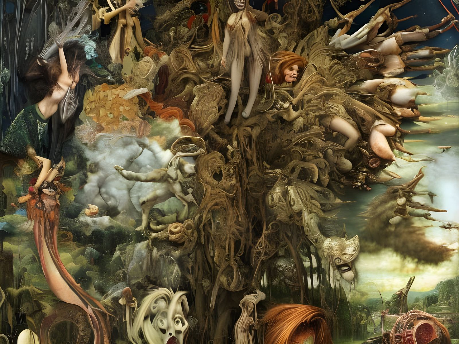 Surreal Cartoon: Luxury Vehicles in Dreamscape