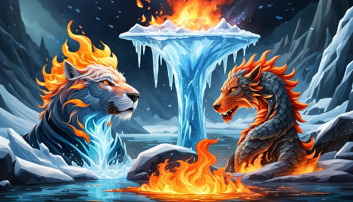 Ice Fire Water AI-Generated Concept