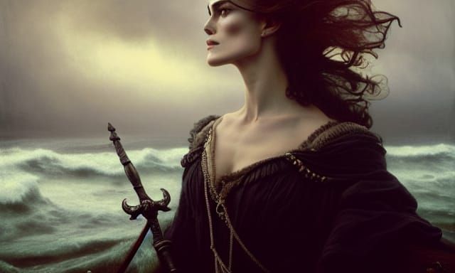 Pirate Queen Portrait in Baroque Style