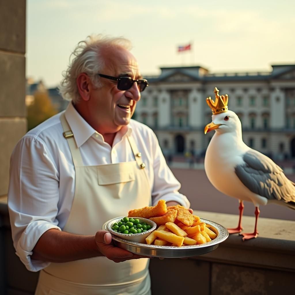 Danny DeVito Serves Royal Seagull Fish and Chips