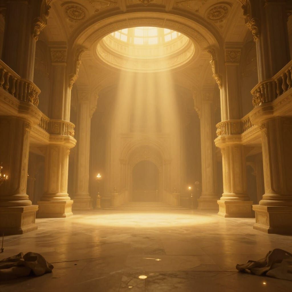 Surreal Cozy Interior with Golden Light