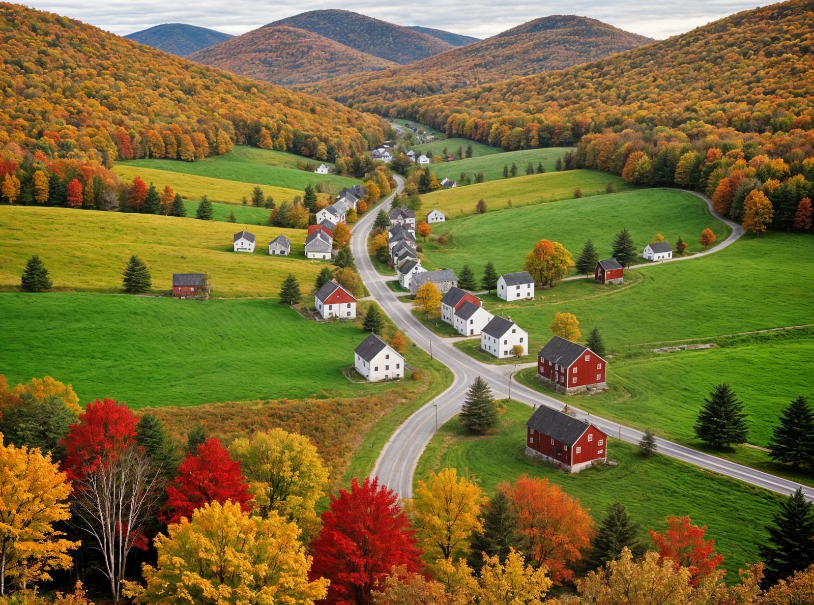 Vermont Appalachian Landscape in Autumn Colors