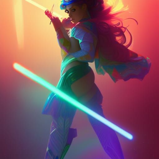 Rainbow Brite as Jedi Knight Concept Art