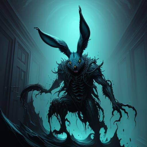 Eerie Surreal Rabbit Character Design in Nightmare Style