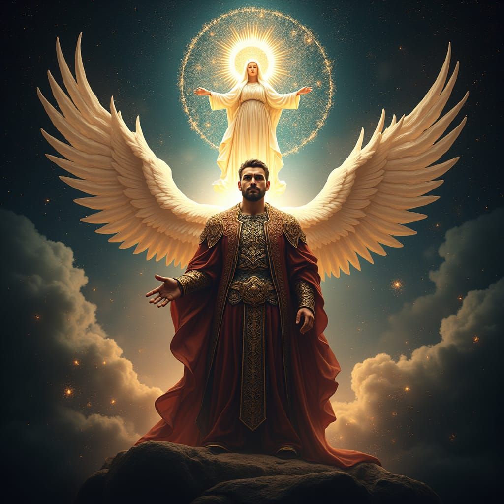 Majestic Logo for Lucha Espiritual in Matte Painting Style