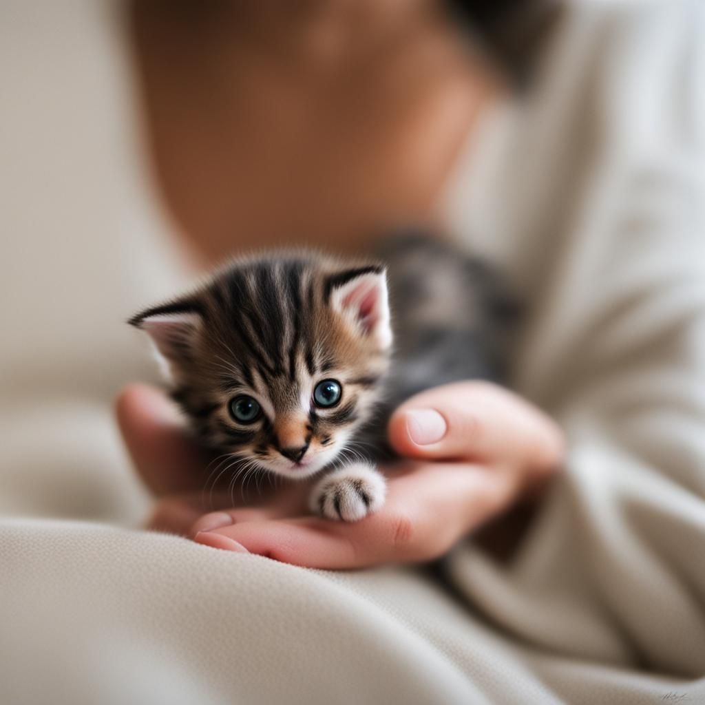 Adorable Tiny Kitten Image