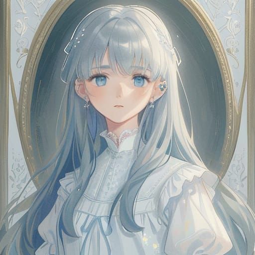 Ethereal Woman in Pre-Raphaelite Style