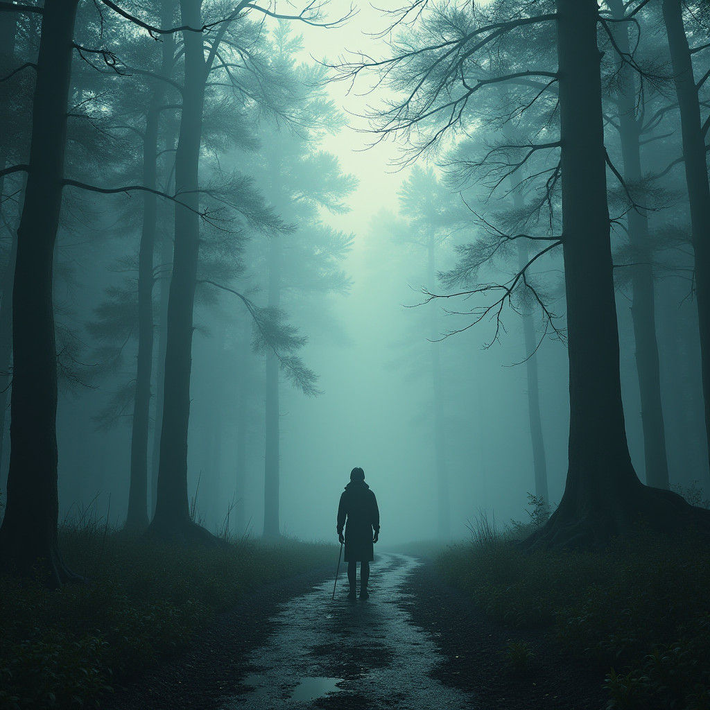 Traveler Gazes into Unknown Destiny: Fantasy Concept Art