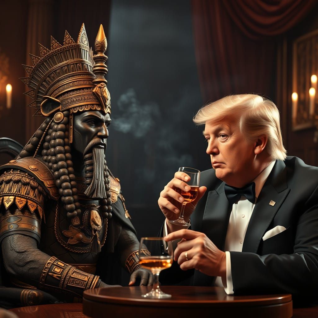 Annunaki King and Donald Trump in Regal Diplomacy