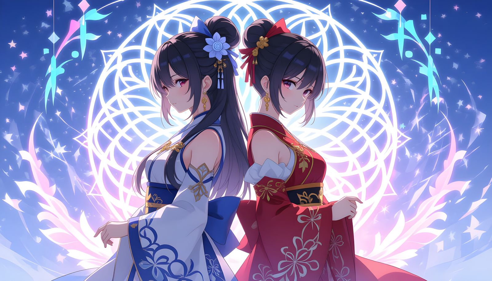 Two Anime Girls in Detailed 3D Render