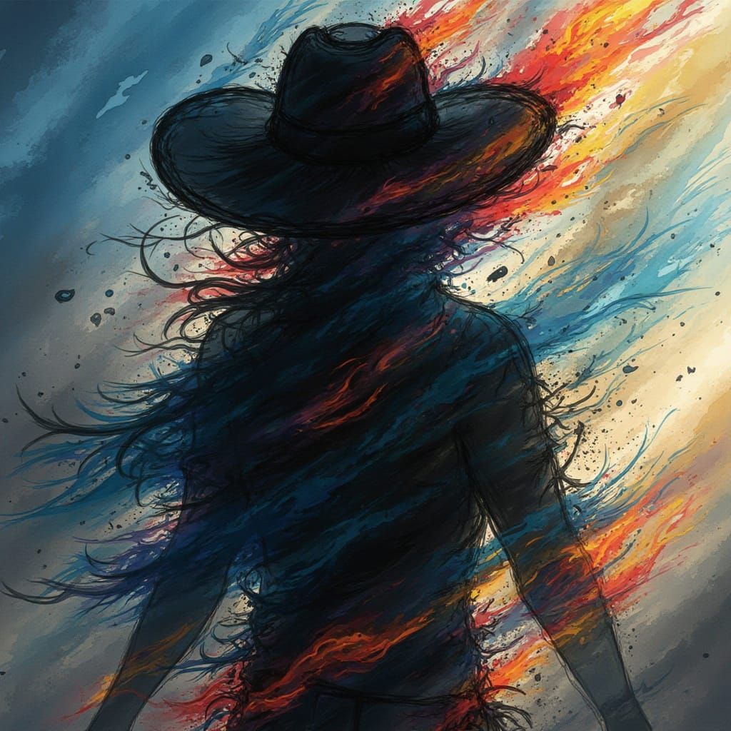 Ghostly Cowboy in Ethereal Clothes