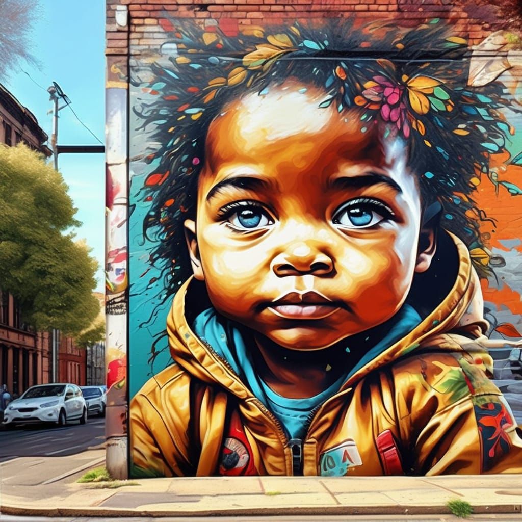 Vibrant Mural Admired in City Street Art
