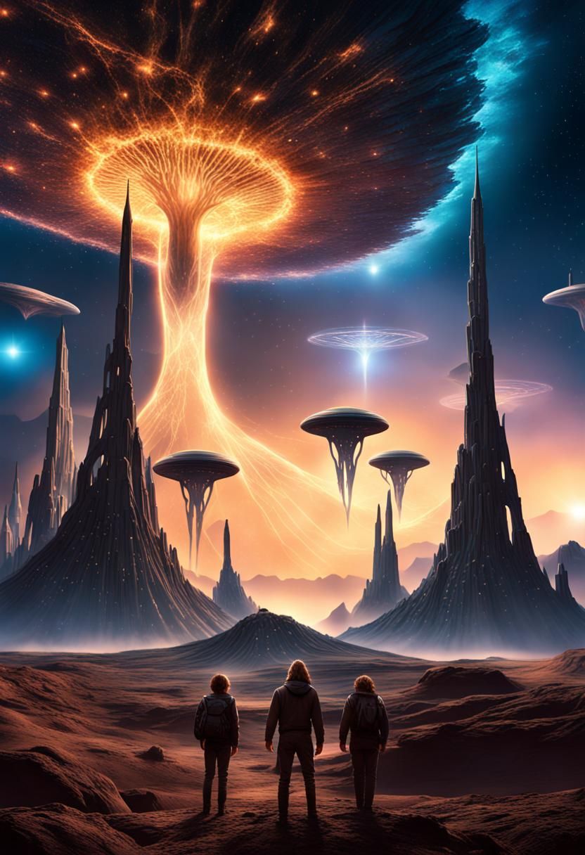 Alien Landscape with Fractal Structures: Science Fiction Pos...