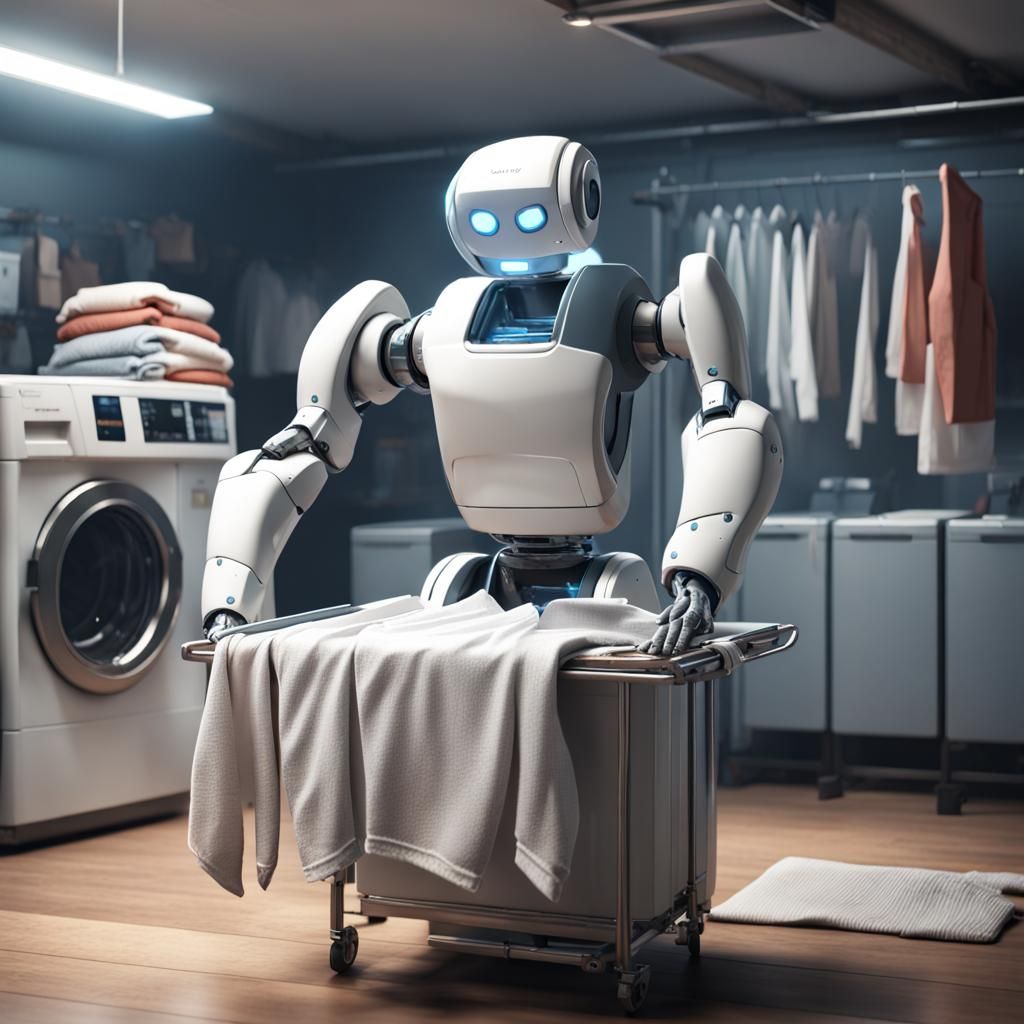 Laundry folding robot in action