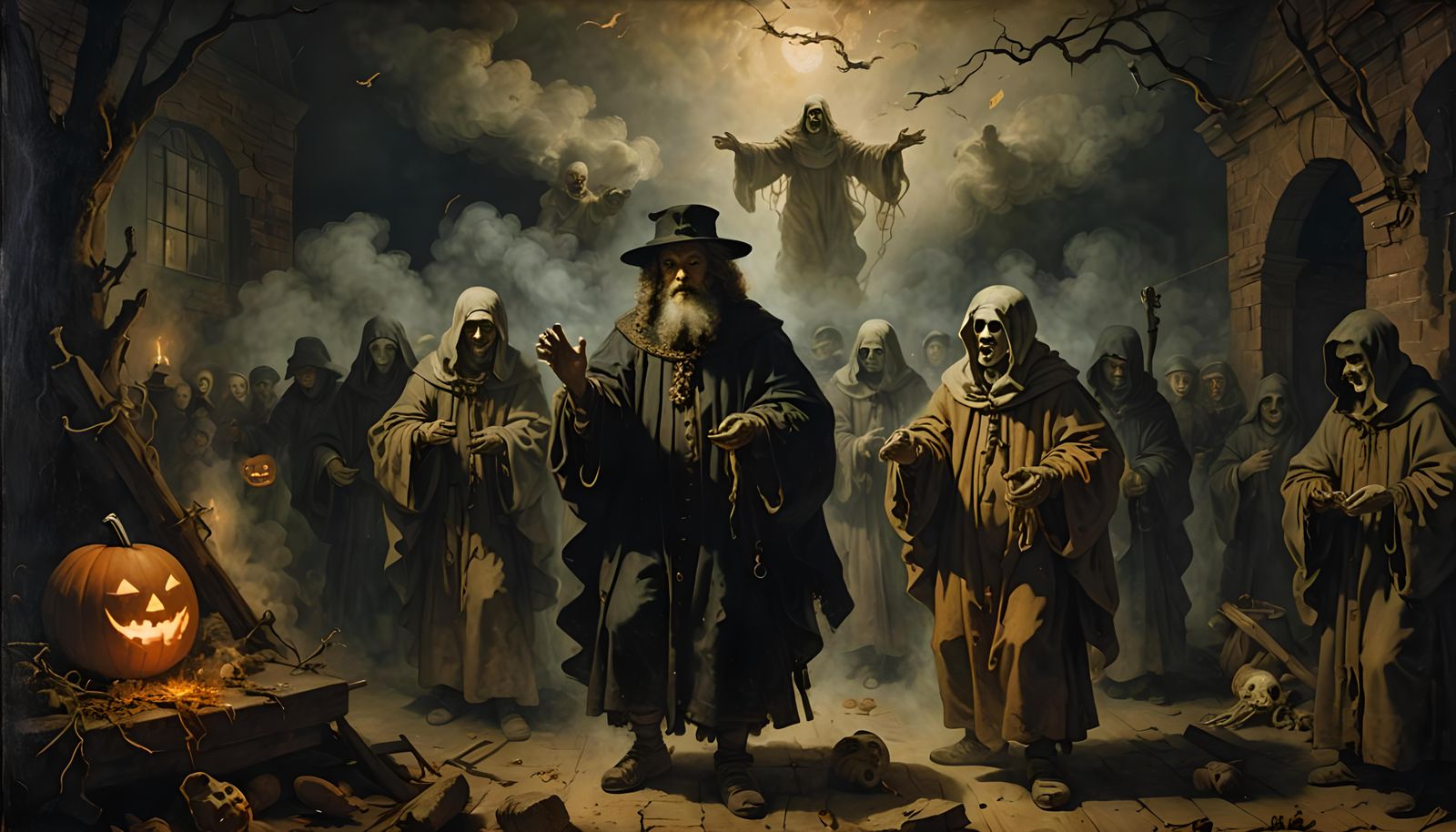 Ethereal Ghosts in Mist: An Old Master Painting