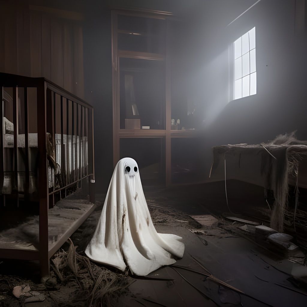 Creepy Faceless Ghost in Abandoned Nursery