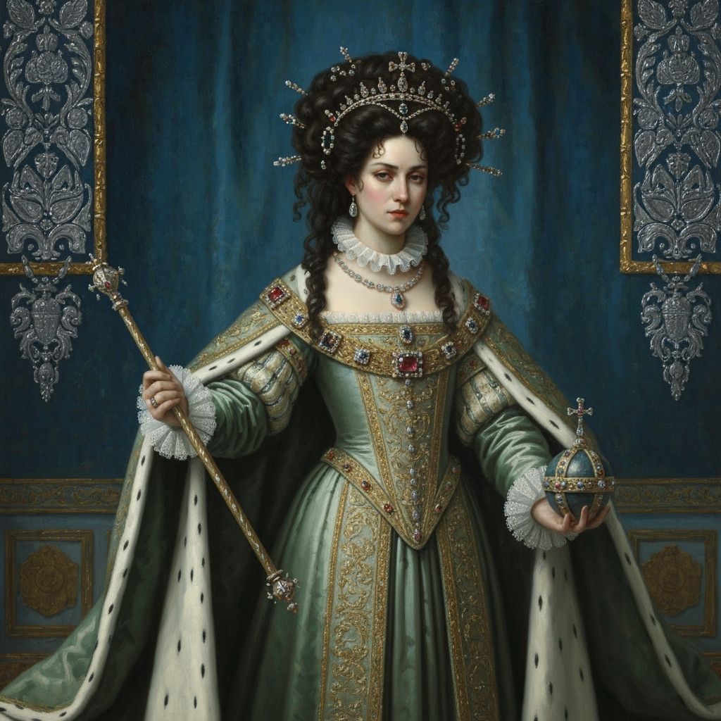 Gothic Queen: A Baroque Oil Painting Portrait