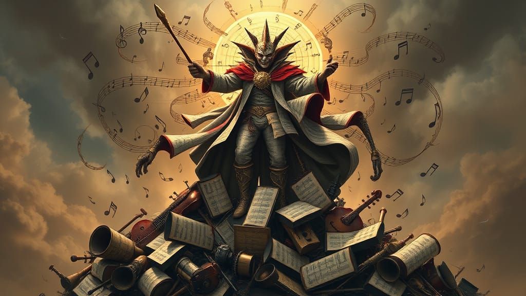 Conductor of Chaos Orchestrates Mayhem in Surreal Artwork