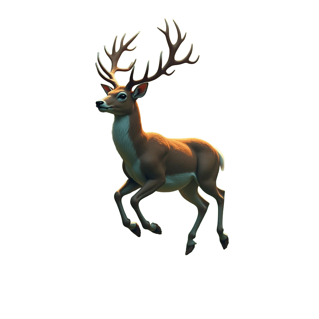 Deer in Forest: Detailed Matte Painting