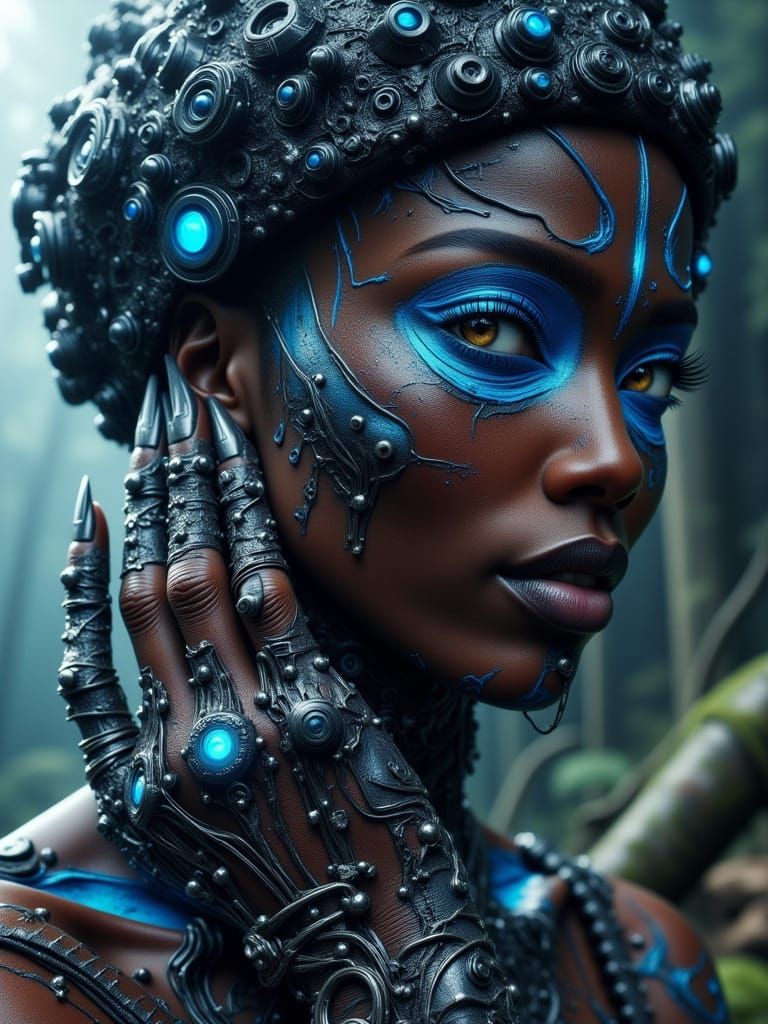 Cyberpunk Woman with Steampunk Enhancements