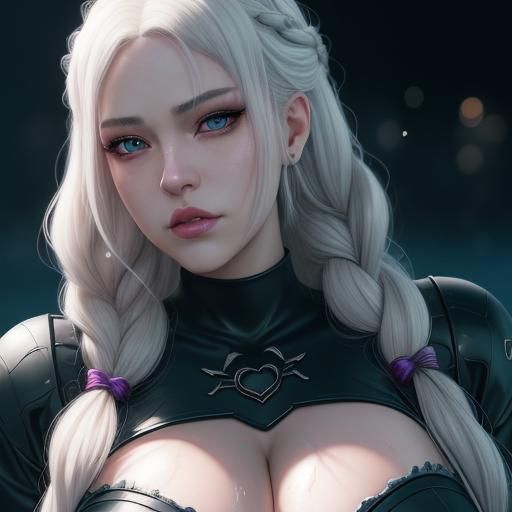 Goth Anime Woman Portrait in Detailed 3D Style