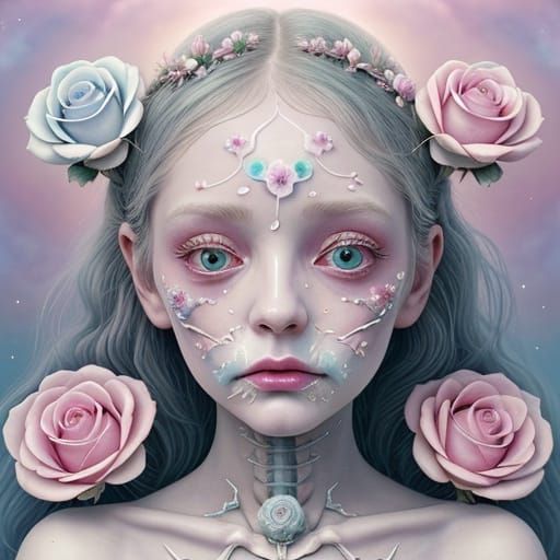 Close up of an alien girl